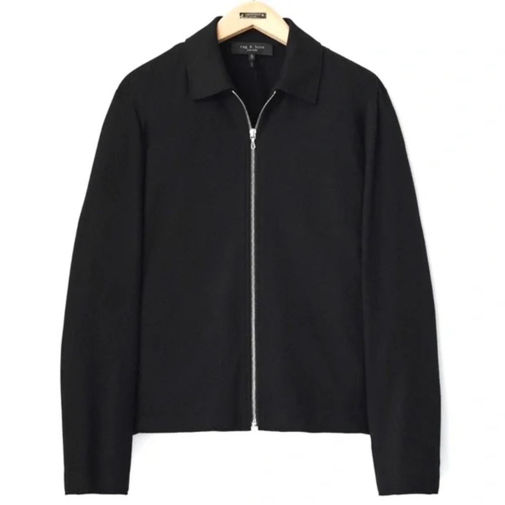Rag & Bone Men's Melrose Wool Black Zip-Up Jacket - size S
